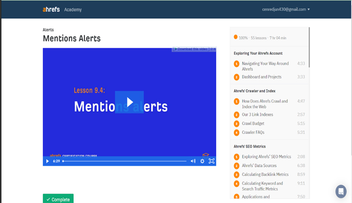 completion proof ahrefs