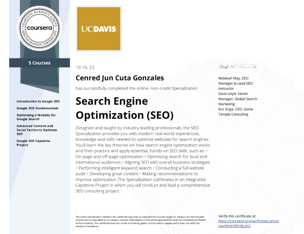 search engine optimization specialization seo expert philippines by cj gonzales