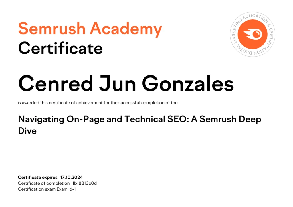 semrush navigating on page and technical seo a semrush deep seo expert philippines by cj gonzales
