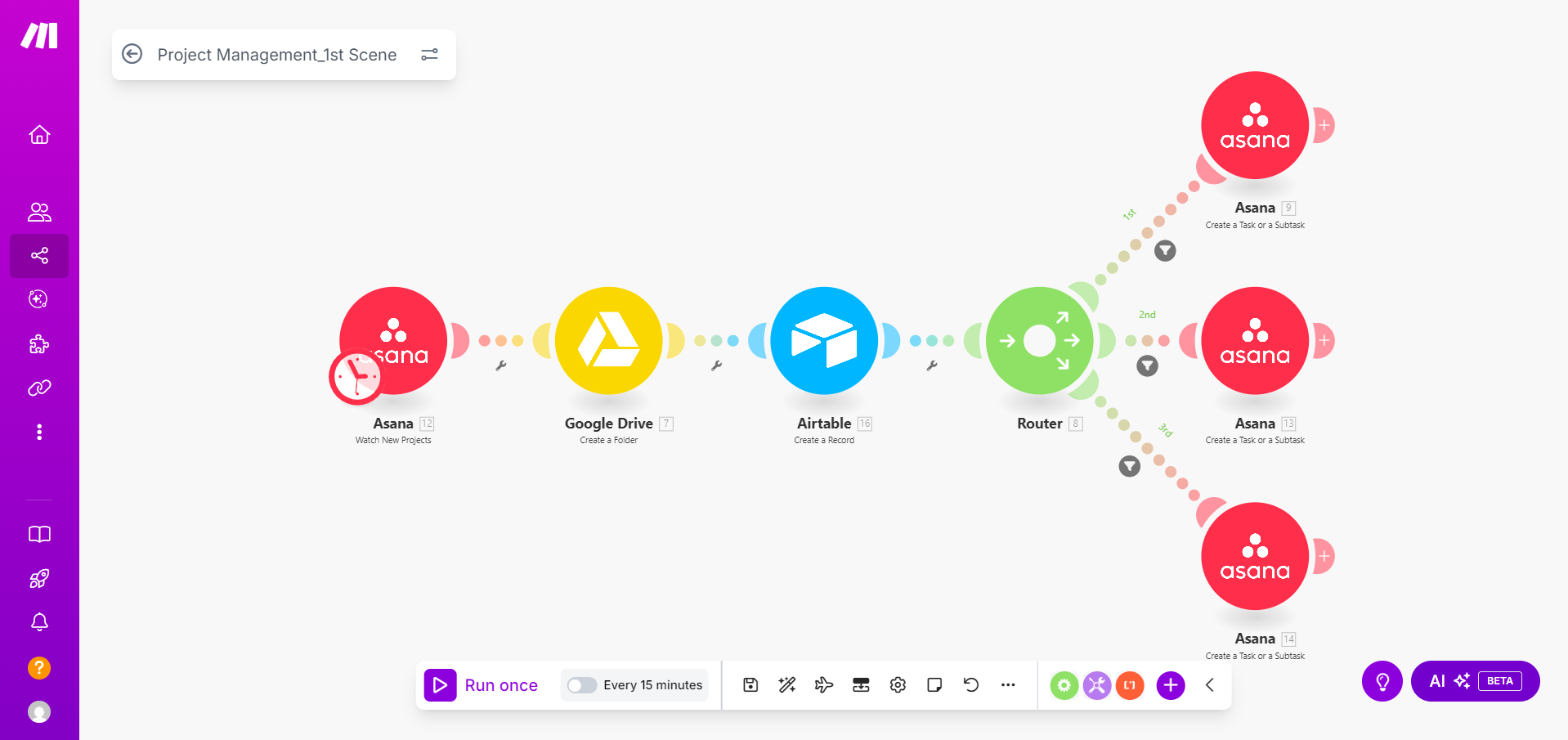 make.com project management