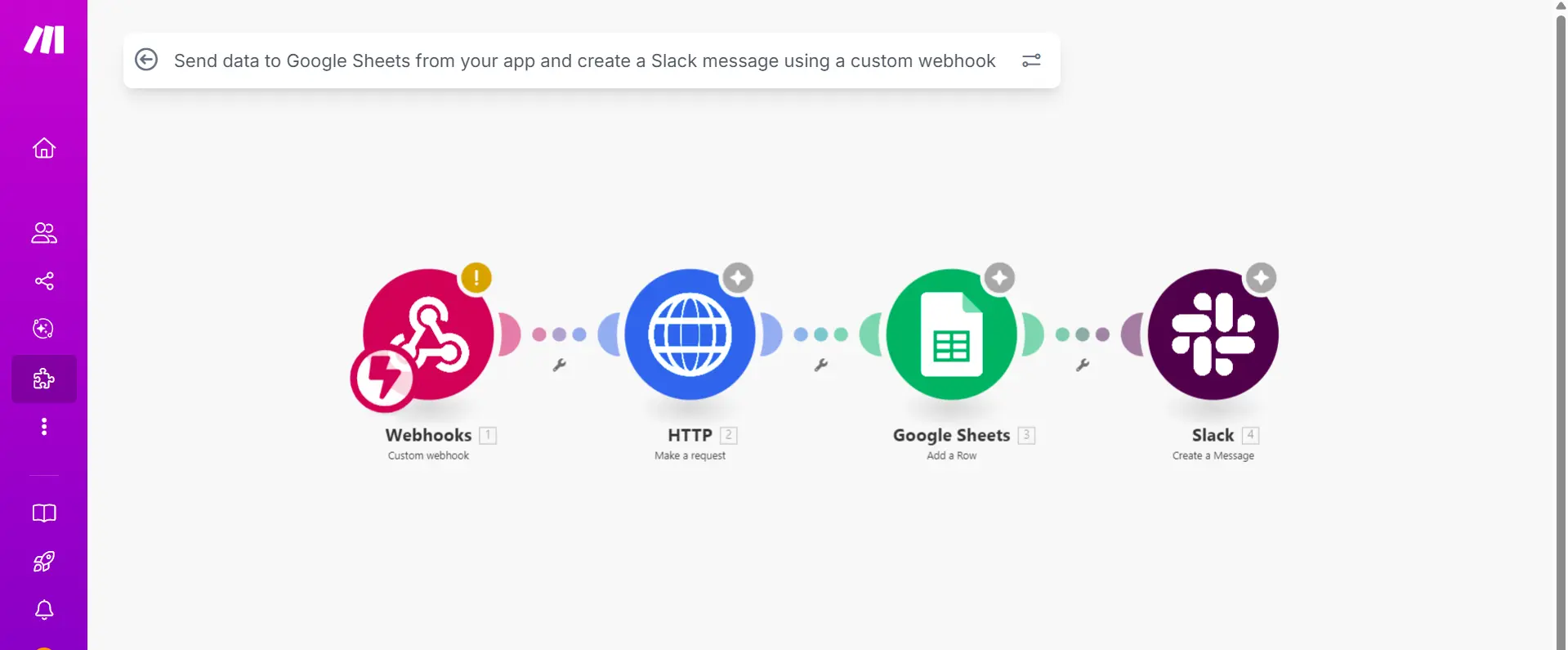 make.com send data via webhook