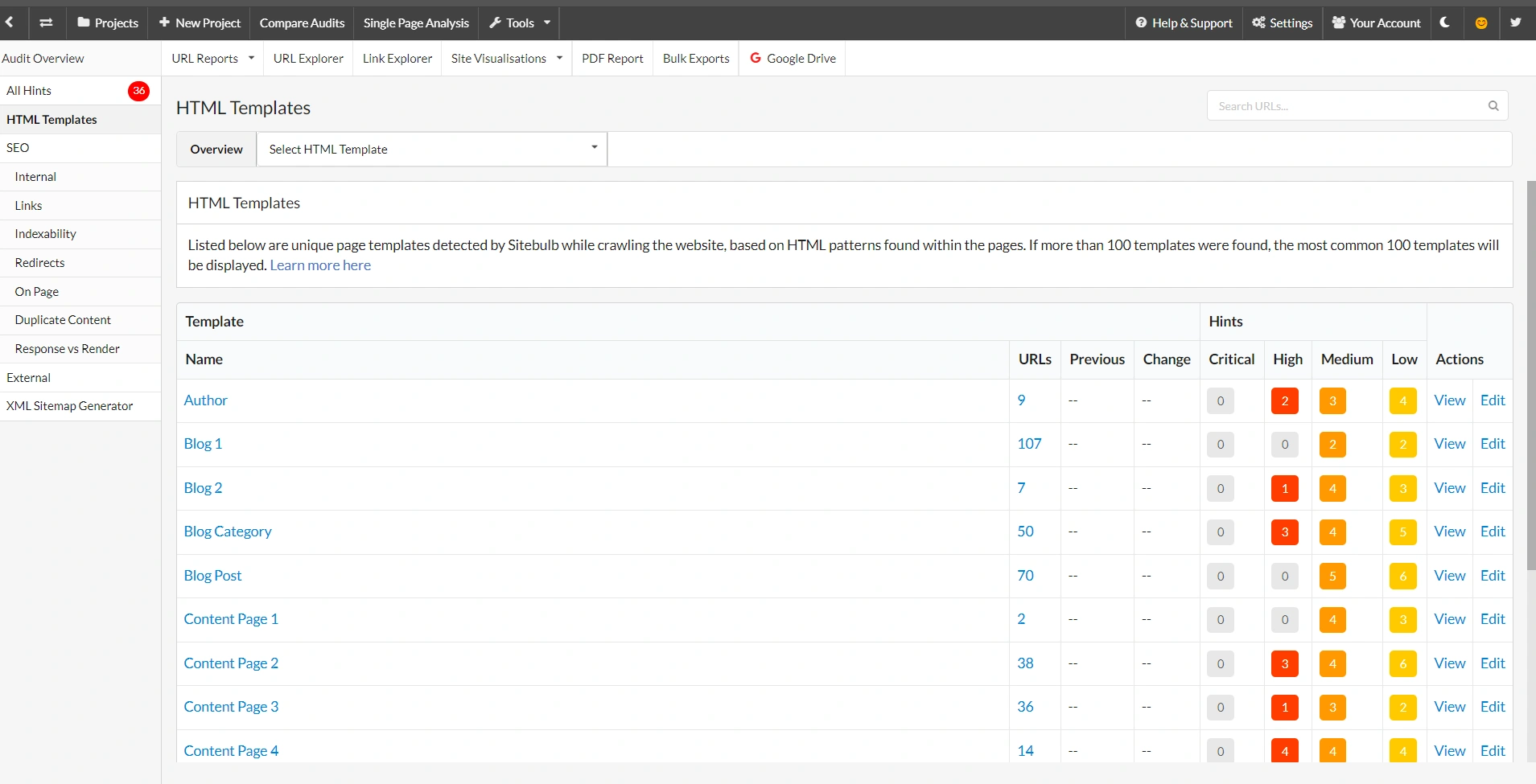 seo sitebulb audit report 1