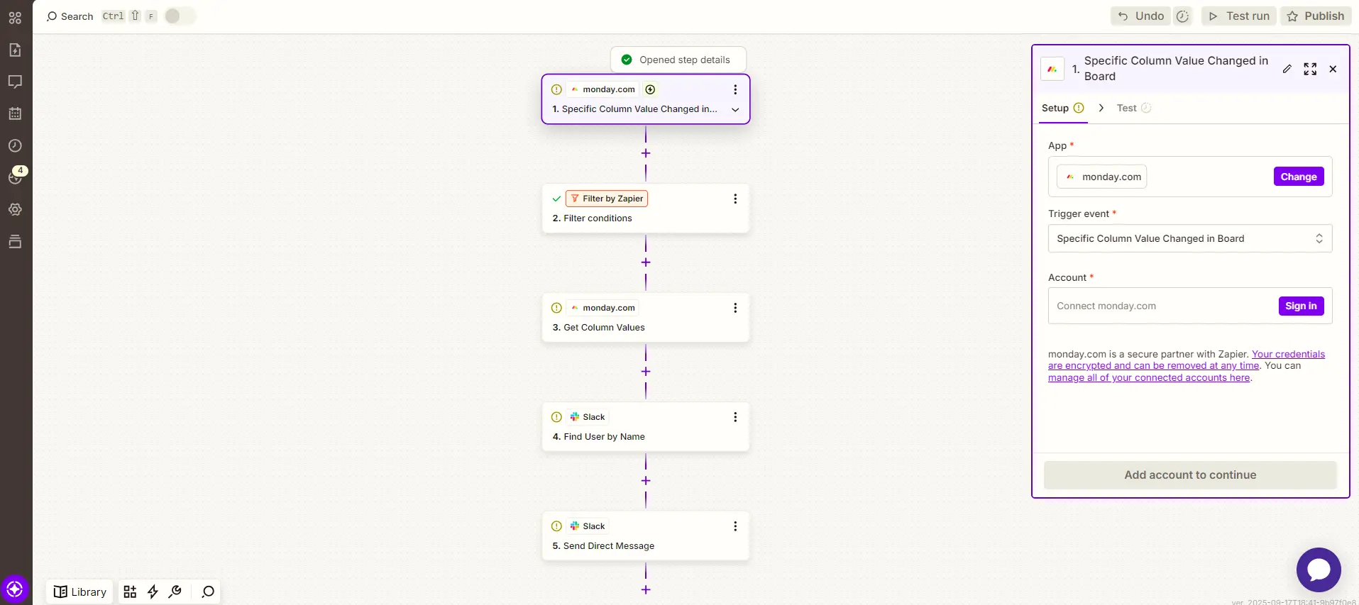 zapier project management monday.com slack