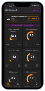 Demo mode with purple DEMO chip