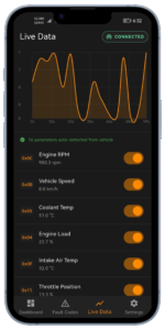 Auto detection showing 16 parameters