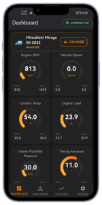 Dashboard with circular gauges
