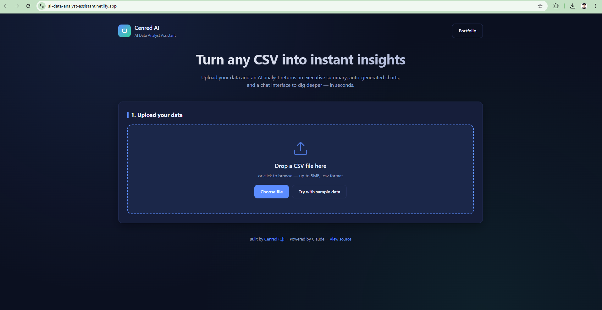 AI Data Analyst Assistant screenshot