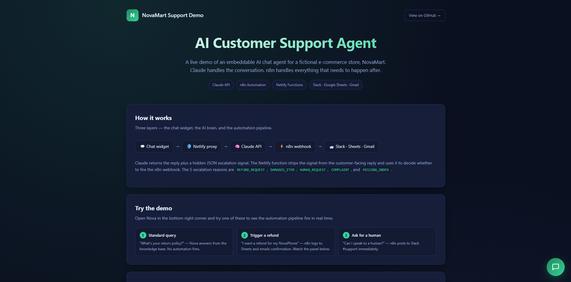 AI Support Agent screenshot
